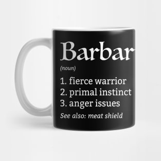 D&D Barbarian Class Definition Mug